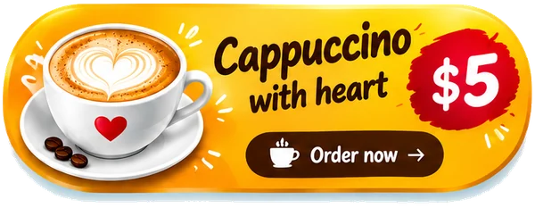 Buy us a cappuccino with heart for $5