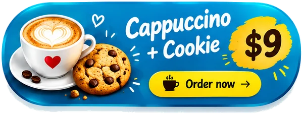 Buy us a cappuccino and cookie for $9